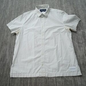 Calvin Klein Shirt Men Button Up Men White Short Sleeve Stained Large